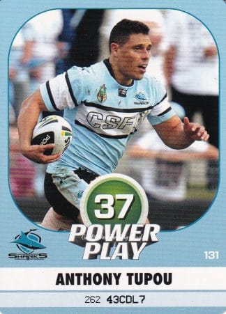2015 NRL Power Play Common Card - Base 131 Anthony Tupou Cronulla Sharks