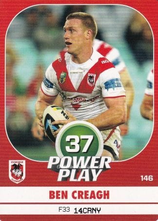 2015 NRL Power Play Common Card - Base 146 Ben Creagh St George Dragons