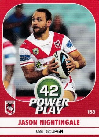 2015 NRL Power Play Common Card - Base 153 Jason Nightingale St George Dragons