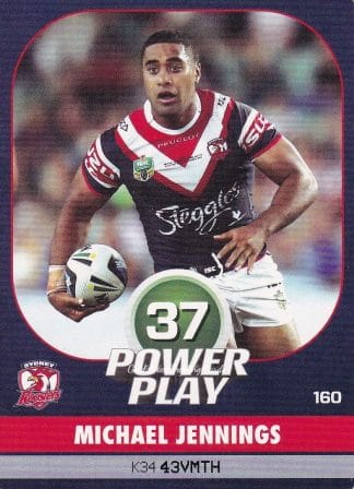 2015 NRL Power Play Common Card - Base 160 Michael Jennings Sydney Roosters