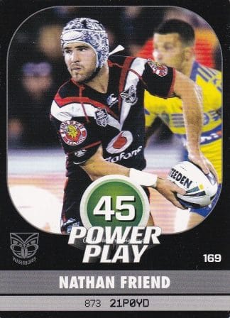 2015 NRL Power Play Common Card - Base 169 Nathan Friend Warriors