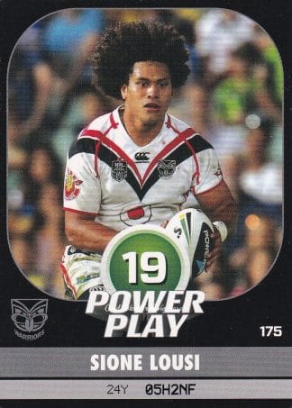 2015 NRL Power Play Common Card - Base 175 Sione Lousi Warriors