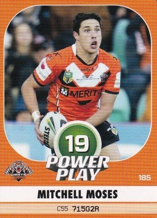 2015 NRL Power Play Common Card - Base 185 Mitchell Moses Wests Tigers