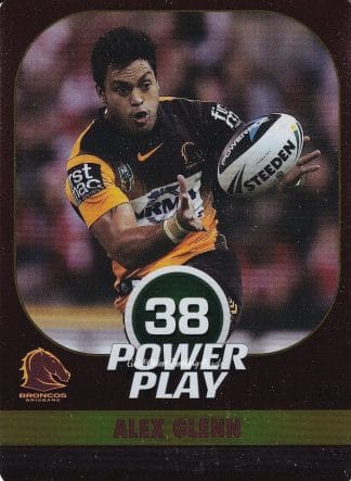 2015 NRL Power Play Parallel - P003 Alex Glenn Brisbane Broncos