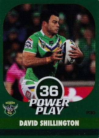 2015 NRL Power Play Parallel - P030 David Shillington Canberra Raiders