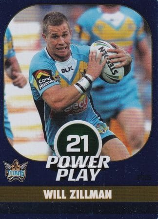 2015 NRL Power Play Parallel - P055 Will Zillman Gold Coast Titans