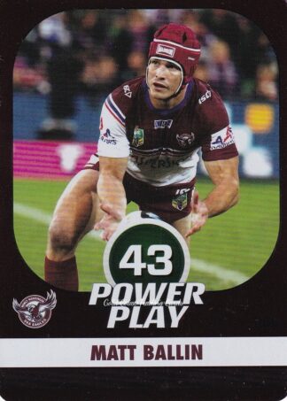 2015 NRL Power Play Parallel - P056 Matt Ballin Manly Sea Eagles