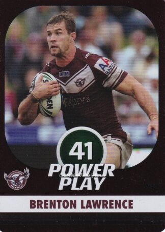 2015 NRL Power Play Parallel - P062 Brenton Lawrence Manly Sea Eagles