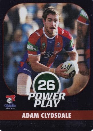 2015 NRL Power Play Parallel - P078 Adam Clydsdale Newcastle Knights