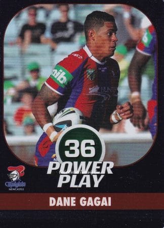 2015 NRL Power Play Parallel - P079 Dane Gagai Newcastle Knights