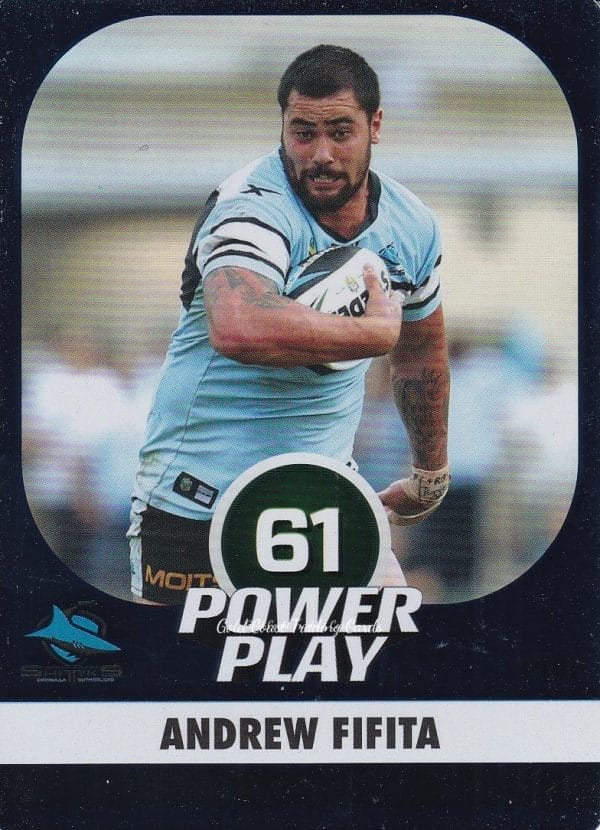 2015 NRL Power Play Parallel - P113 Andrew Fifita Cronulla Sharks