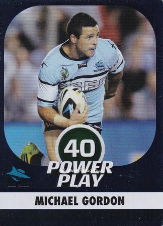2015 NRL Power Play Parallel - P115 Michael Gordon Cronulla Sharks