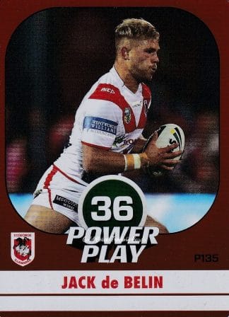 2015 NRL Power Play Parallel - P135 Jack De Belin St George Dragons