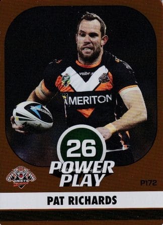 2015 NRL Power Play Parallel - P172 Pat Richards Wests Tigers