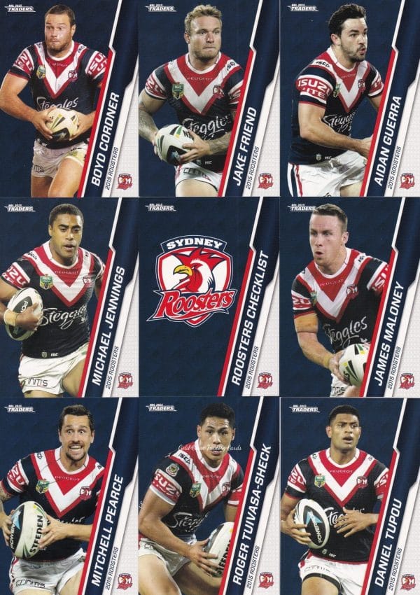 2015 NRL Traders Base Team Set - Sydney Roosters