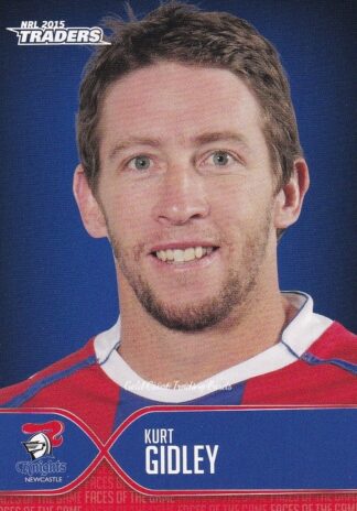 2015 NRL Traders Faces Of The Game - FOTG22 Kurt Gidley Newcastle Knights