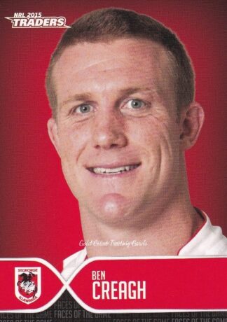 2015 NRL Traders Faces Of The Game - FOTG37 Ben Creagh St George Dragons