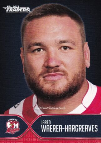 2015 NRL Traders Faces Of The Game - FOTG42 Jared Waerea-Hargreaves Sydney Roosters