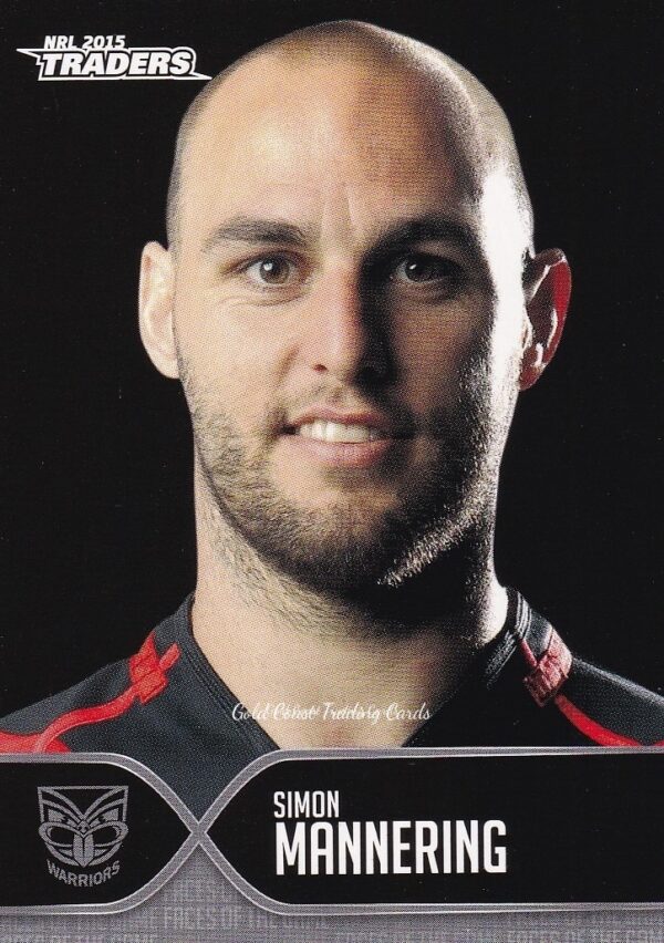 2015 NRL Traders Faces Of The Game - FOTG44 Simon Mannering Warriors