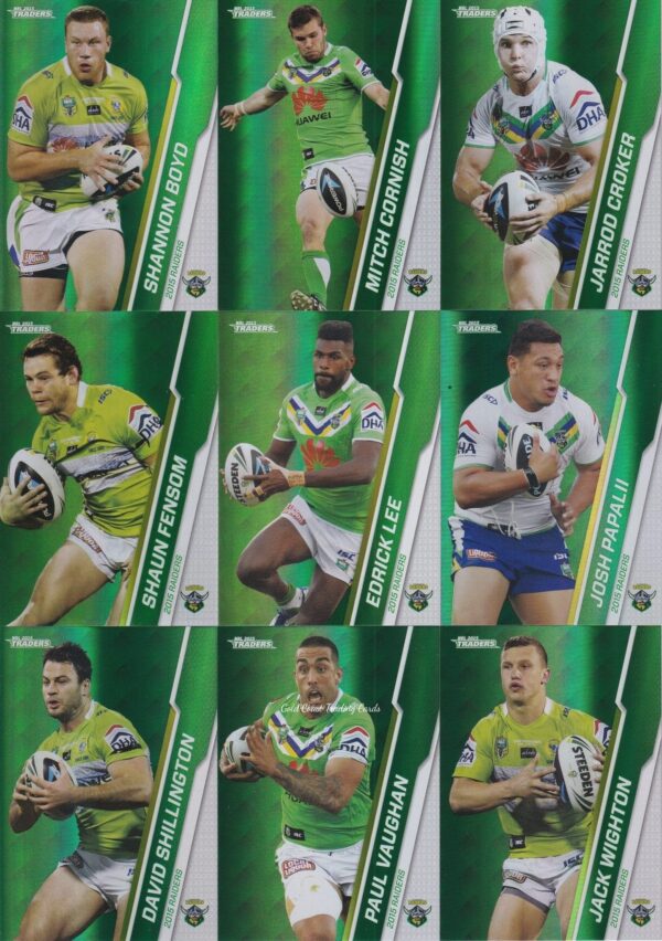 2015 NRL Traders Silver Parallel Team Set - Canberra Raiders