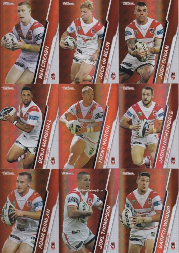 2015 NRL Traders Silver Parallel Team Set - St George Dragons