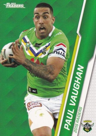 2015 NRL Traders Common Card - Base 028 Paul Vaughan Canberra Raiders