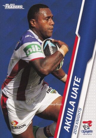 2015 NRL Traders Common Card - Base 079 Akuila Uate Newcastle Knights