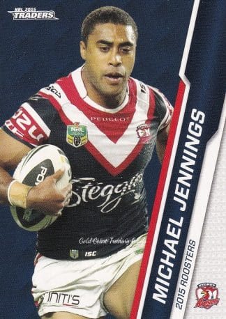 2015 NRL Traders Common Card - Base 134 Michael Jennings Sydney Roosters