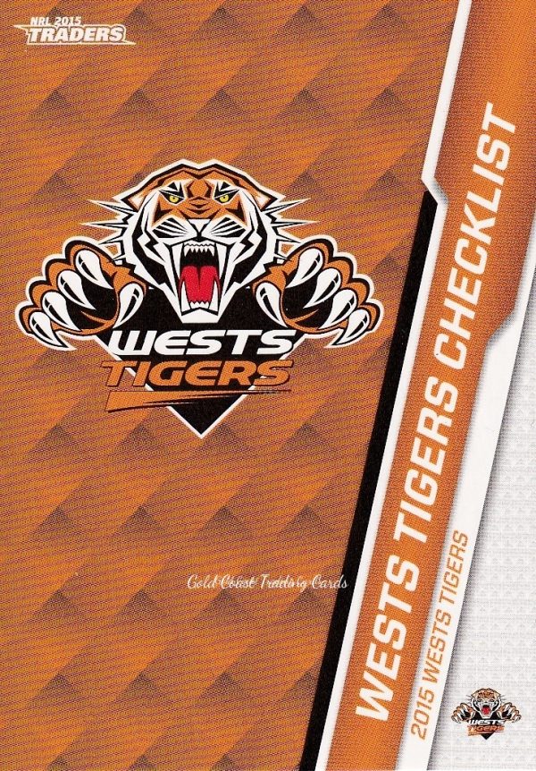 2015 NRL Traders Common Card - Base 160 Wests Tigers Checklist