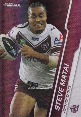 2015 NRL Traders Silver Parallels - P052 Steve Matai Manly Sea Eagles