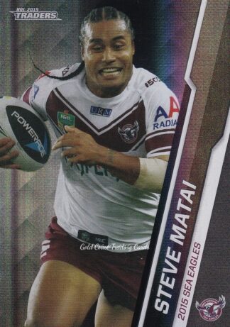 2015 NRL Traders Black Parallels - PS052 Steve Matai Manly Sea Eagles
