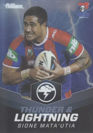 2015 NRL Traders Thunder & Lightning - TL16 Sione Mata'utia Newcastle Knights Error Card