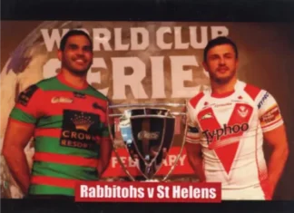 The NRL Trading Card Specialists 5 2015 World Club Challenge - Card 36 South Sydney Rabbitohs vs St Helens