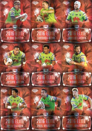 2016 NRL Elite Ruby Mojo - MR02 Canberra Raiders Team Set