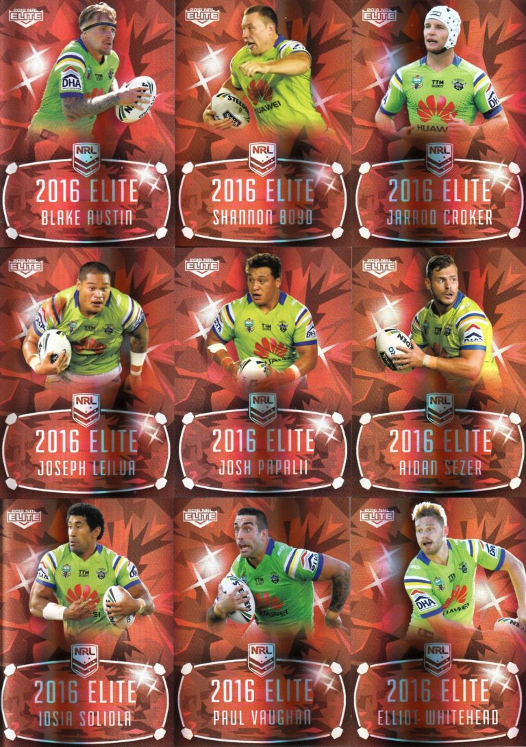 2016 NRL Elite Ruby Mojo - MR02 Canberra Raiders Team Set