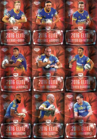 2016 NRL Elite Ruby Mojo - MR10 Parramatta Eels Team Set