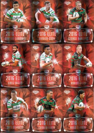 2016 NRL Elite Ruby Mojo - MR12 South Sydney Rabbitohs Team Set