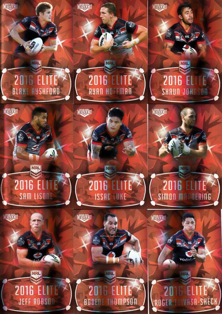 2016 NRL Elite Ruby Mojo - MR15 Warriors Team Set
