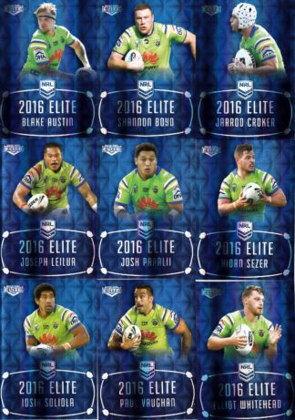 2016 NRL Elite Sapphire Mojo - MS02 Canberra Raiders Team Set