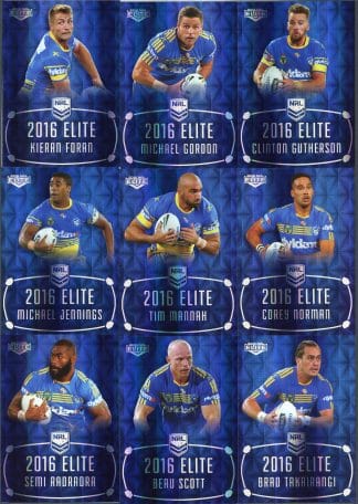2016 NRL Elite Sapphire Mojo - MS10 Parramatta Eels Team Set