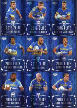 2016 NRL Elite Sapphire Mojo - MS10 Parramatta Eels Team Set