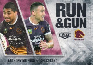 2016 NRL Elite Run & Gun - RG01 Milford & Boyd Brisbane Broncos