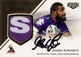 2016 NRL Elite Road To Finals Jersey Patch Signature - RFS3 Marika Koroibete Melbourne Storm