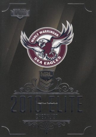 2016 NRL Elite Common Card - Base 061 Checklist Logo Manly Sea Eagles