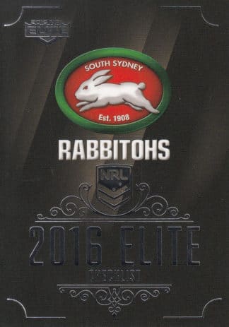 2016 NRL Elite Common Card - Base 133 Checklist / Logo South Sydney Rabbitohs