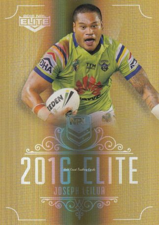 2016 NRL Elite Gold Parallel - SG017 Joseph Leilua Canberra Raiders