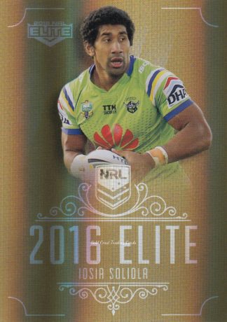 2016 NRL Elite Gold Parallel - SG021 Iosia Soliola Canberra Raiders