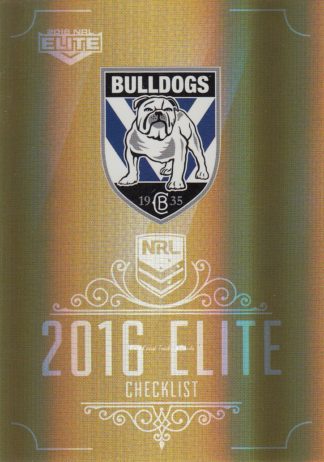 2016 NRL Elite Gold Parallel - SG025 Checklist Logo Canterbury Bulldogs