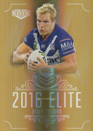 2016 NRL Elite Gold Parallel - SG036 Aiden Tolman Canterbury Bulldogs