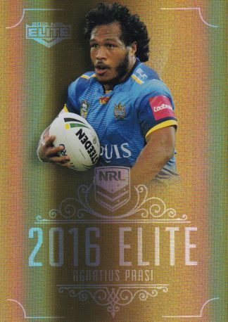 2016 NRL Elite Gold Parallel - SG057 Agnatius Paasi Gold Coast Titans